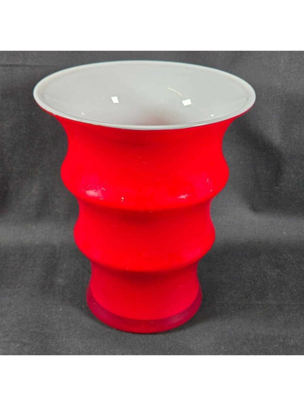 Holmegaard Karen Blixen Vase Anja Kjær 6.75" Red Cased Glass Denmark
